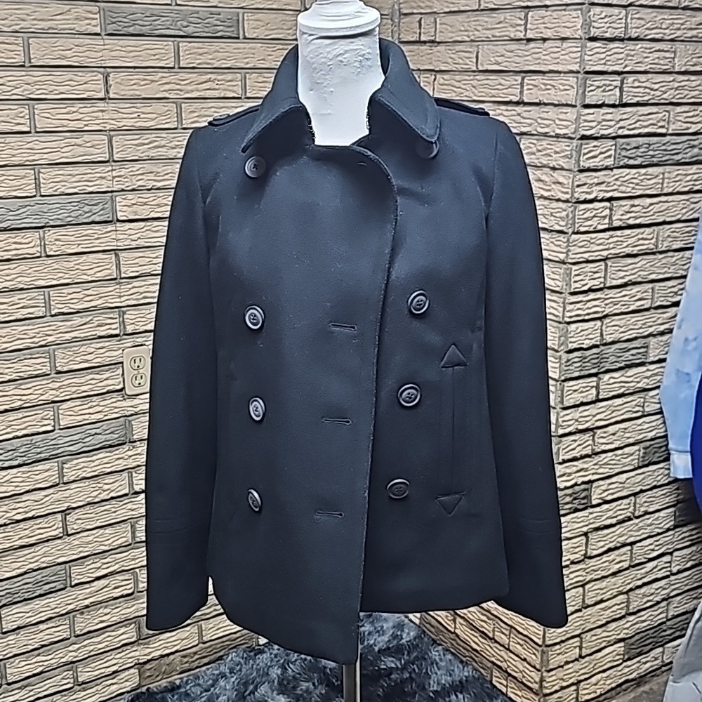 J.CREW Ladies Wool Coat Sz M Excellent condition Black